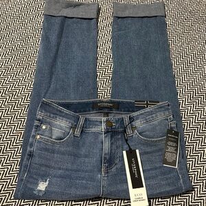 Liverpool Charlie Crop Wide Rolled Cuff Jeans | Sz 25